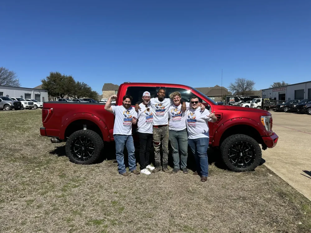 Lone Star Irrigation technicians in front of the company truck
